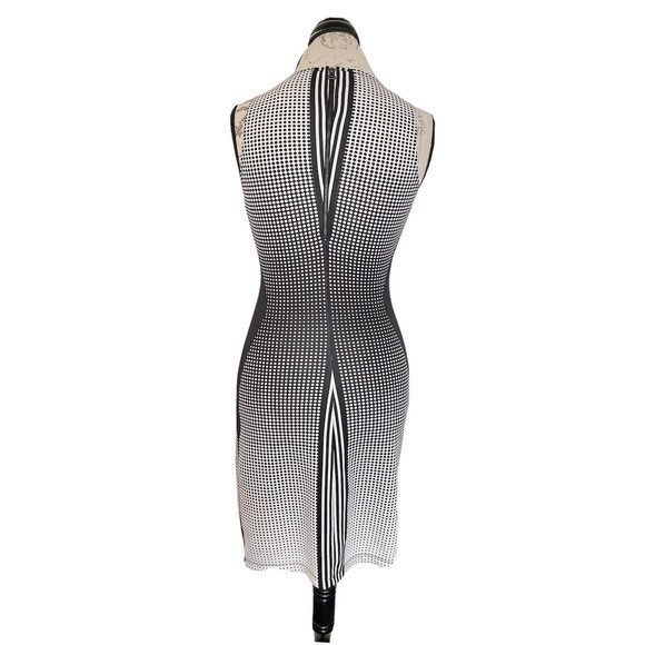 Max Studio Dress Size XS Womens Sheath Bodycon Polka Dots Striped Y2K Baddie - Picture 3 of 12